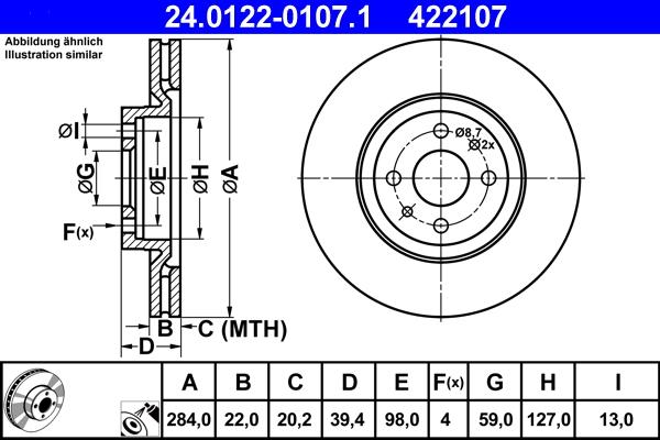 ATE 24.0122-0107.1 - Brake Disc onlydrive.pro