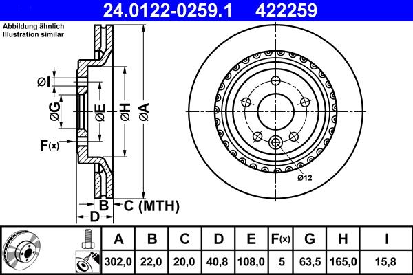 ATE 24.0122-0259.1 - Brake Disc onlydrive.pro