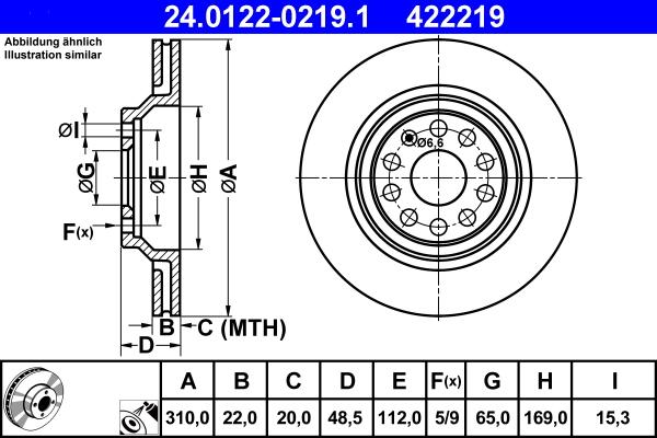 ATE 24.0122-0219.1 - Brake Disc onlydrive.pro