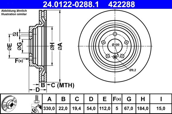 ATE 24.0122-0288.1 - Brake Disc onlydrive.pro