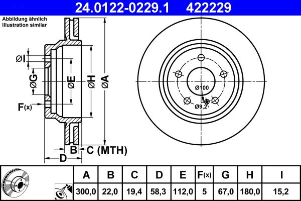 ATE 24.0122-0229.1 - Brake Disc onlydrive.pro