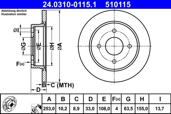 ATE 24.0310-0115.1 - Brake Disc onlydrive.pro