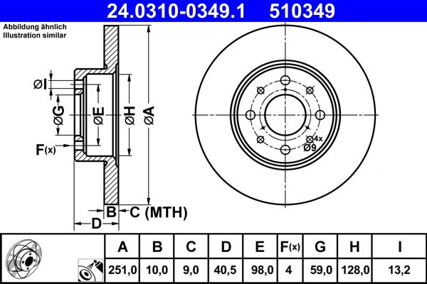 ATE 24.0310-0349.1 - Brake Disc onlydrive.pro