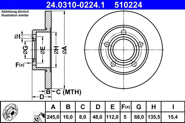 ATE 24.0310-0224.1 - Brake Disc onlydrive.pro