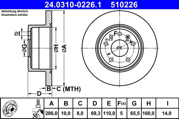 ATE 24.0310-0226.1 - Brake Disc onlydrive.pro