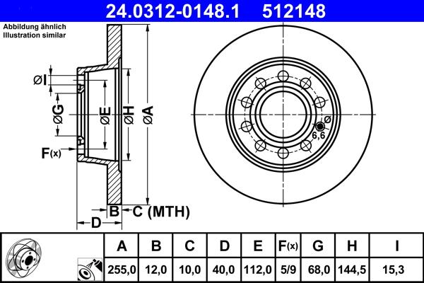 ATE 24.0312-0148.1 - Brake Disc onlydrive.pro