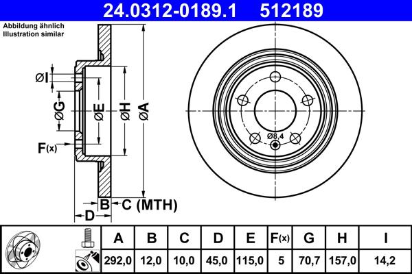 ATE 24.0312-0189.1 - Brake Disc onlydrive.pro