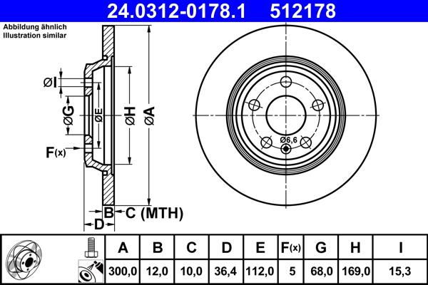 ATE 24.0312-0178.1 - Brake Disc onlydrive.pro