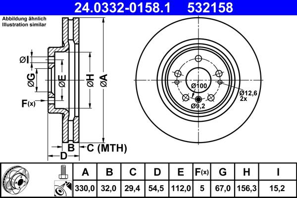 ATE 24.0332-0158.1 - Brake Disc onlydrive.pro