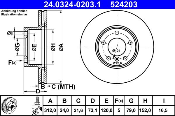 ATE 24.0324-0203.1 - Тормозной диск onlydrive.pro