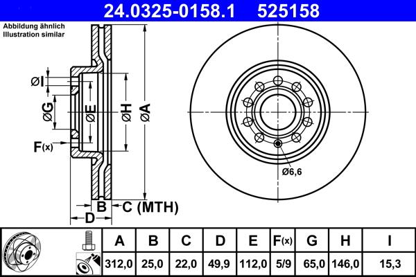 ATE 24.0325-0158.1 - Brake Disc onlydrive.pro