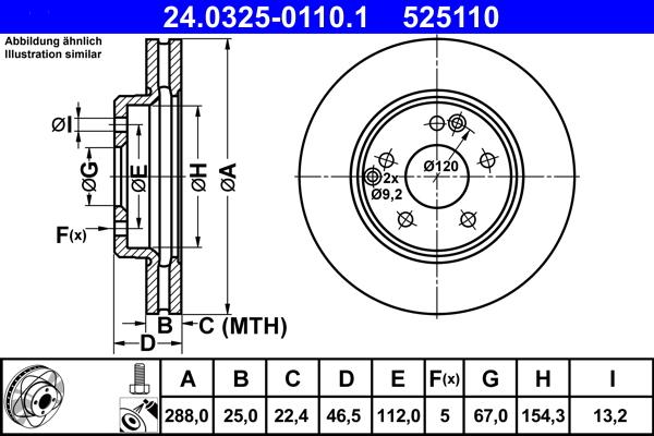 ATE 24.0325-0110.1 - Brake Disc onlydrive.pro