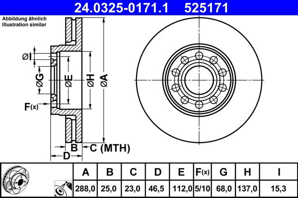 ATE 24.0325-0171.1 - Brake Disc onlydrive.pro