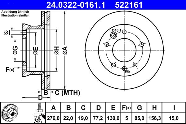 ATE 24.0322-0161.1 - Тормозной диск onlydrive.pro