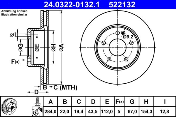 ATE 24.0322-0132.1 - Brake Disc onlydrive.pro