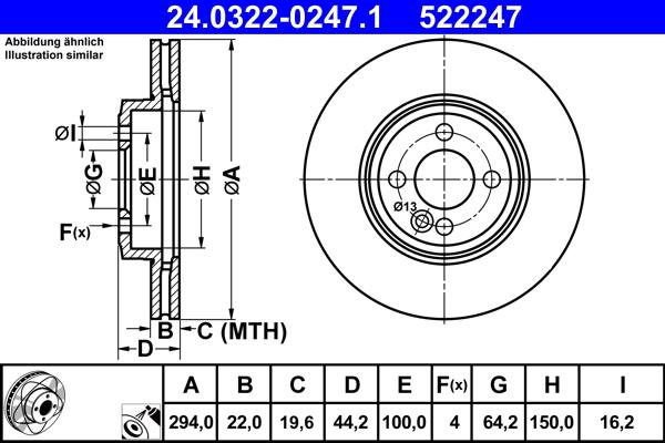 ATE 24.0322-0247.1 - Brake Disc onlydrive.pro