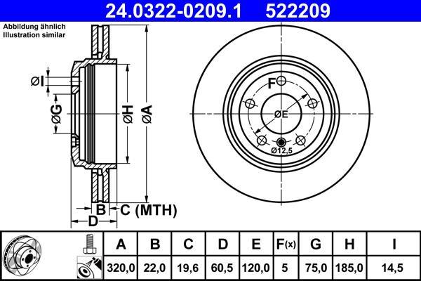 ATE 24.0322-0209.1 - Brake Disc onlydrive.pro