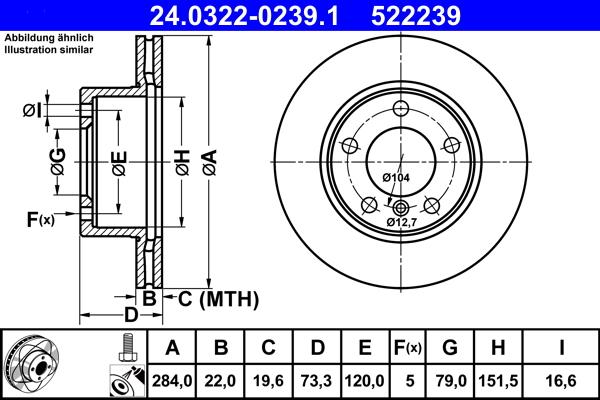 ATE 24.0322-0239.1 - Brake Disc onlydrive.pro