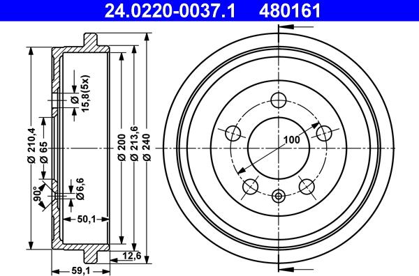 ATE 24.0220-0037.1 - Brake Disc onlydrive.pro