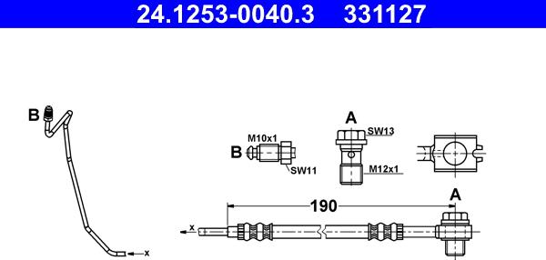 ATE 24.1253-0040.3 - Brake Hose onlydrive.pro