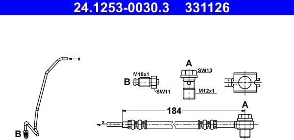 ATE 24.1253-0030.3 - Brake Hose onlydrive.pro