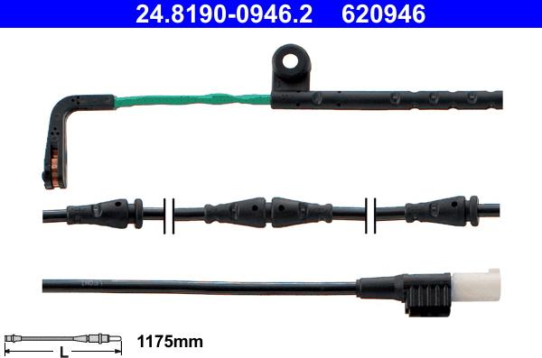 ATE 24.8190-0946.2 - Warning Contact, brake pad wear onlydrive.pro