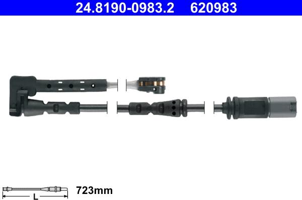 ATE 24.8190-0983.2 - Warning Contact, brake pad wear onlydrive.pro