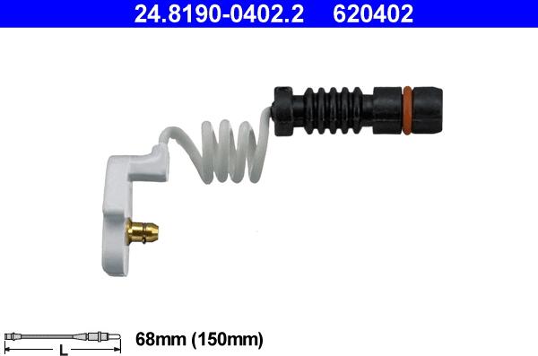 ATE 24.8190-0402.2 - Hoiatuskontakt, piduriklotsi kulumine onlydrive.pro