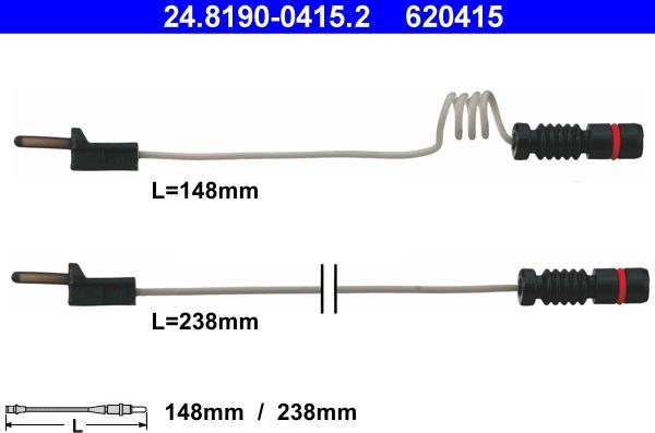 ATE 24.8190-0415.2 - Warning Contact, brake pad wear onlydrive.pro