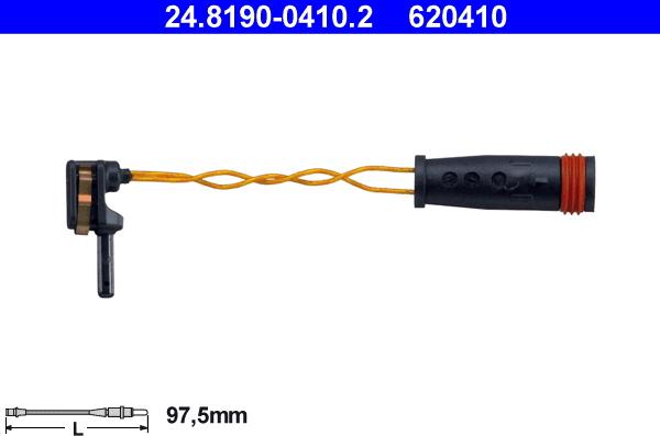 ATE 24.8190-0410.2 - Įspėjimo kontaktas, stabdžių trinkelių susidėvėjimas onlydrive.pro