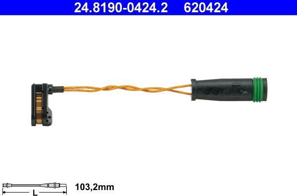 ATE 24.8190-0424.2 - Kulumisenilmaisin, jarrupala onlydrive.pro