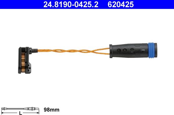 ATE 24.8190-0425.2 - Hoiatuskontakt, piduriklotsi kulumine onlydrive.pro