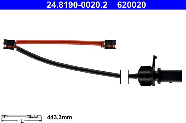 ATE 24.8190-0020.2 - Kulumisenilmaisin, jarrupala onlydrive.pro