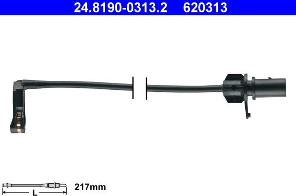 ATE 24.8190-0313.2 - Hoiatuskontakt, piduriklotsi kulumine onlydrive.pro