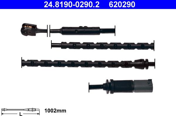 ATE 24.8190-0290.2 - Įspėjimo kontaktas, stabdžių trinkelių susidėvėjimas onlydrive.pro