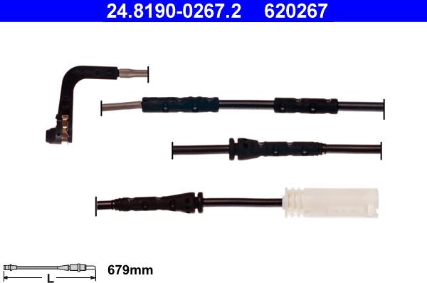 ATE 24.8190-0267.2 - Hoiatuskontakt, piduriklotsi kulumine onlydrive.pro