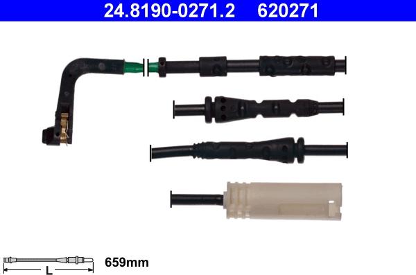 ATE 24.8190-0271.2 - Įspėjimo kontaktas, stabdžių trinkelių susidėvėjimas onlydrive.pro