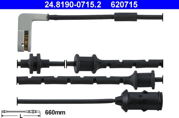 ATE 24.8190-0715.2 - Hoiatuskontakt, piduriklotsi kulumine onlydrive.pro