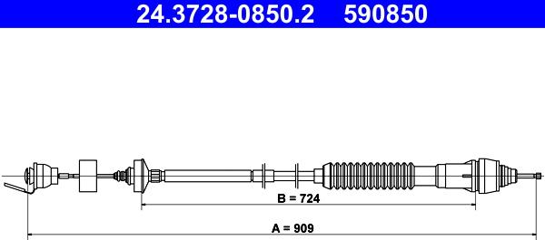 ATE 24.3728-0850.2 - Clutch Cable onlydrive.pro