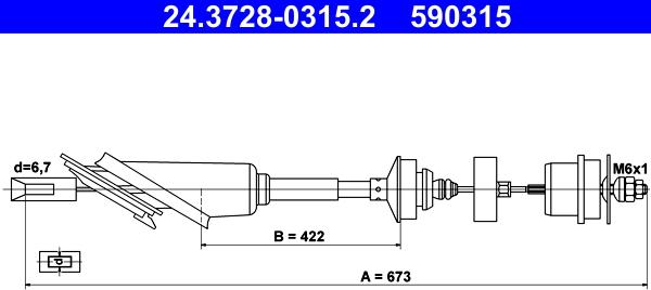 ATE 24.3728-0315.2 - Clutch Cable onlydrive.pro