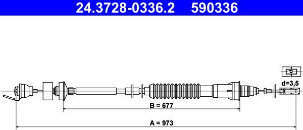 ATE 24.3728-0336.2 - Clutch Cable onlydrive.pro