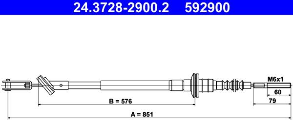 ATE 24.3728-2900.2 - Clutch Cable onlydrive.pro