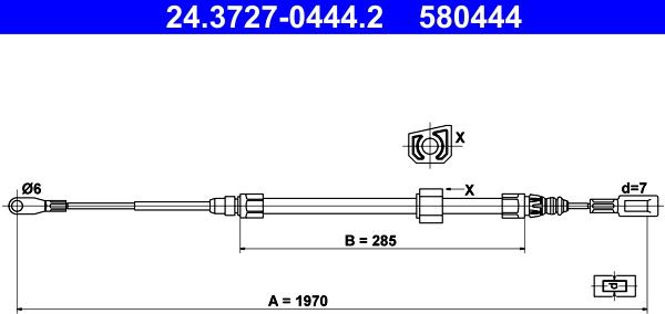 ATE 24.3727-0444.2 - Cable, parking brake onlydrive.pro