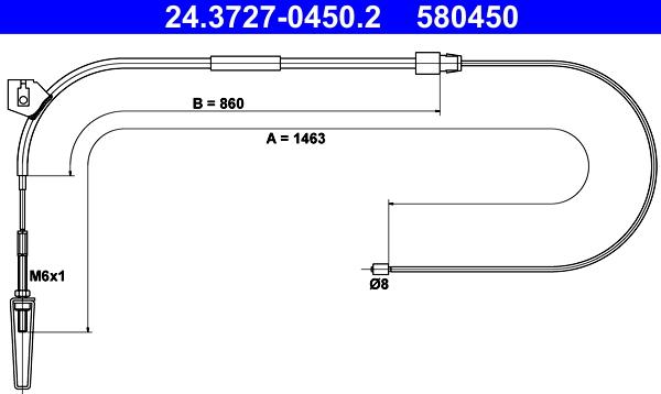 ATE 24.3727-0450.2 - Cable, parking brake onlydrive.pro