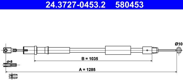 ATE 24.3727-0453.2 - Тросик, cтояночный тормоз onlydrive.pro