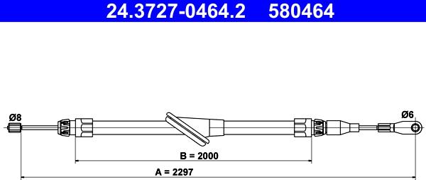 ATE 24.3727-0464.2 - Cable, parking brake onlydrive.pro