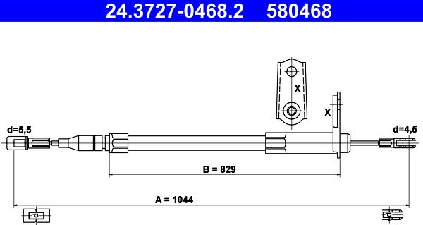 ATE 24.3727-0468.2 - Cable, parking brake onlydrive.pro