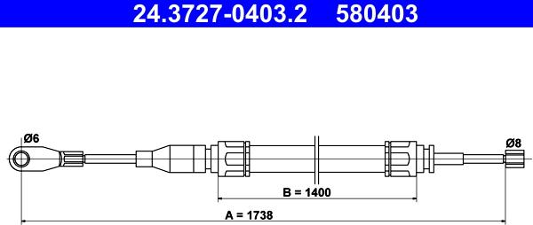 ATE 24.3727-0403.2 - Cable, parking brake onlydrive.pro