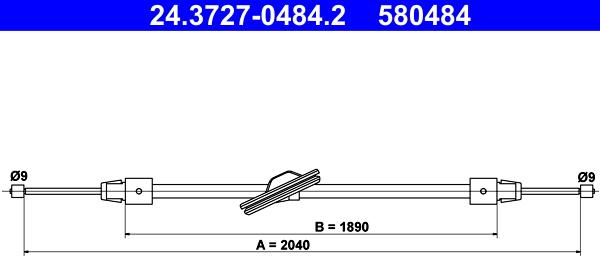 ATE 24.3727-0484.2 - Trose, Stāvbremžu sistēma onlydrive.pro