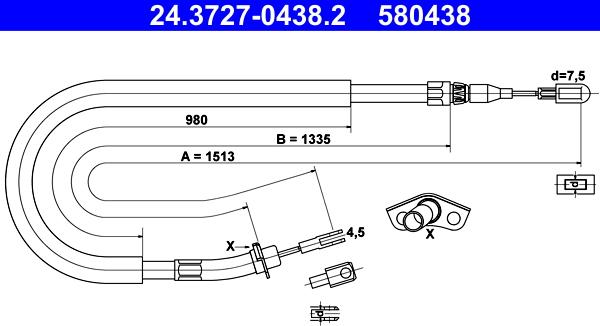 ATE 24.3727-0438.2 - Trosas, stovėjimo stabdys onlydrive.pro